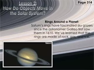 Lesson 2 : How Do Objects Move in the Solar System?