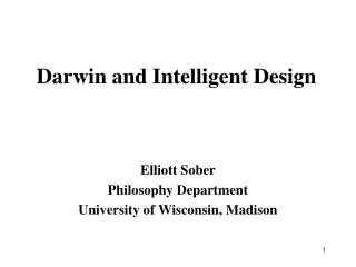 Darwin and Intelligent Design