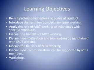 Learning Objectives