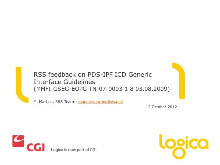 rss feedback on pds ipf icd generic interface guidelines mmfi gseg eopg tn 07 0003 1 8 03 08 2009