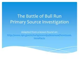 Bull Run: In Summary