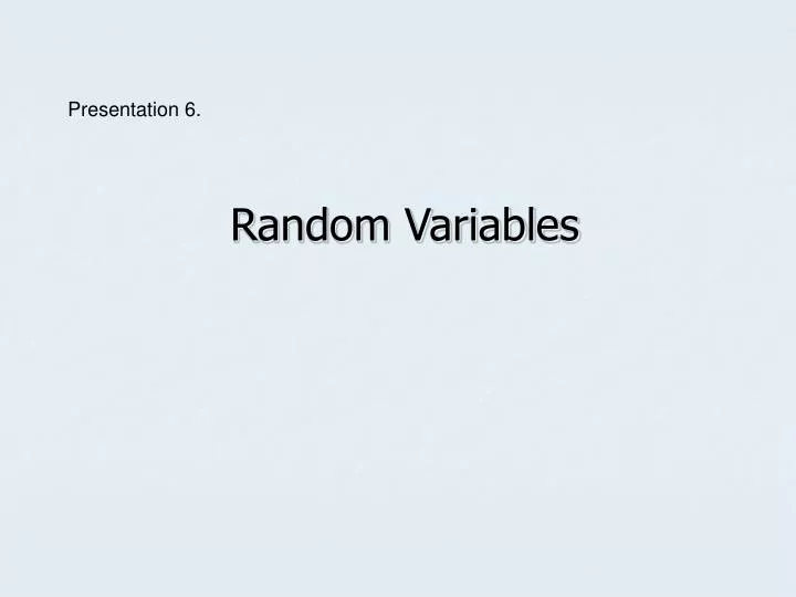 random variables