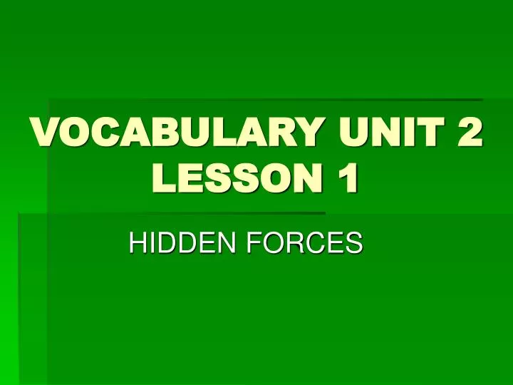 vocabulary unit 2 lesson 1