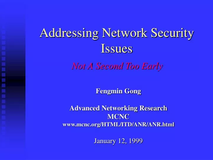 addressing network security issues