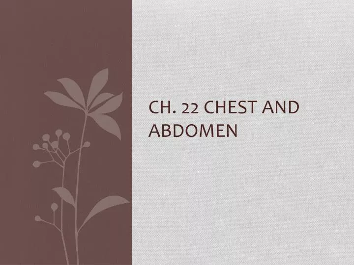 ch 22 chest and abdomen