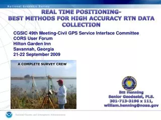 REAL TIME POSITIONING- BEST METHODS FOR HIGH ACCURACY RTN DATA COLLECTION