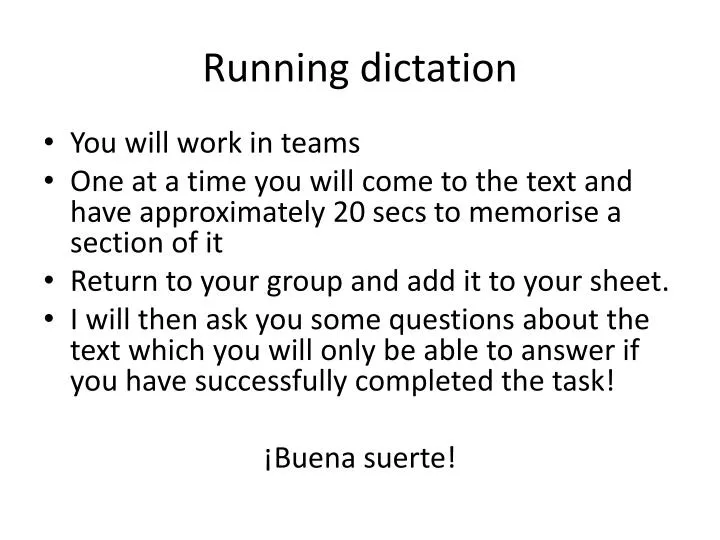 running dictation