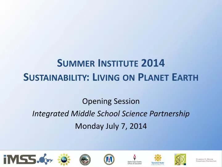 summer institute 2014 sustainability living on planet earth