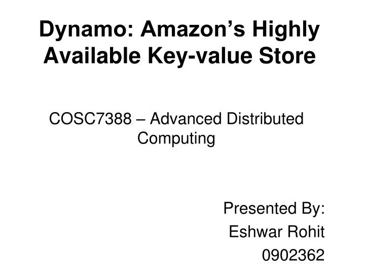 dynamo amazon s highly available key value store