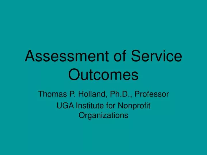 assessment of service outcomes