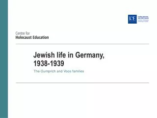 Jewish life in Germany, 1938-1939