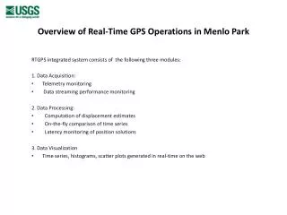 Overview of Real-Time GPS Operations in Menlo Park