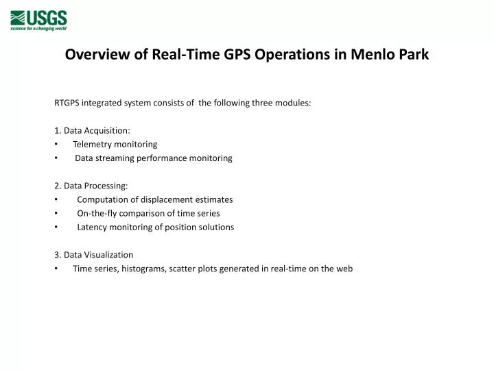 overview of real time gps operations in menlo park