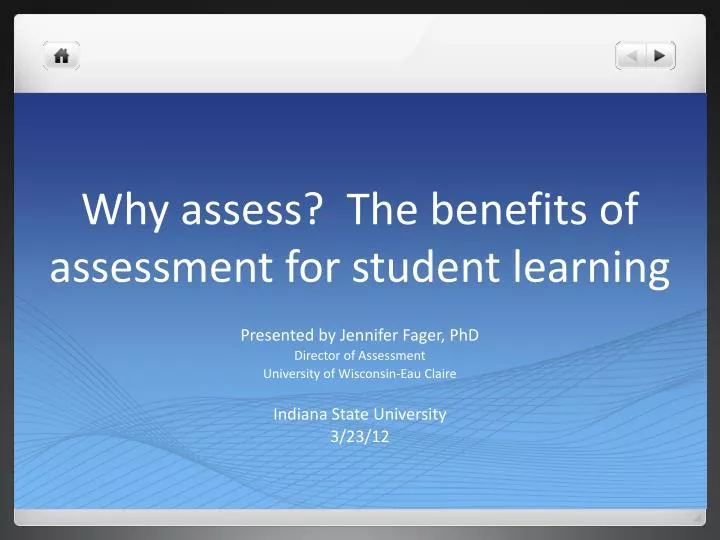 why assess the benefits of assessment for student learning