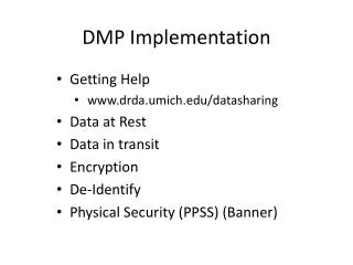 DMP Implementation