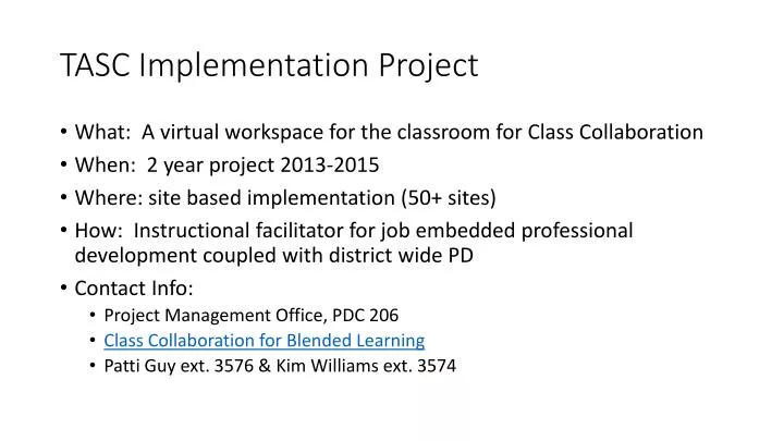 tasc implementation project