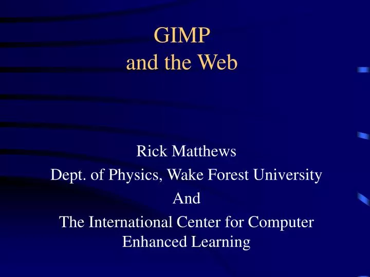 gimp and the web