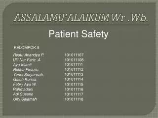 assalamu alaikum wr wb