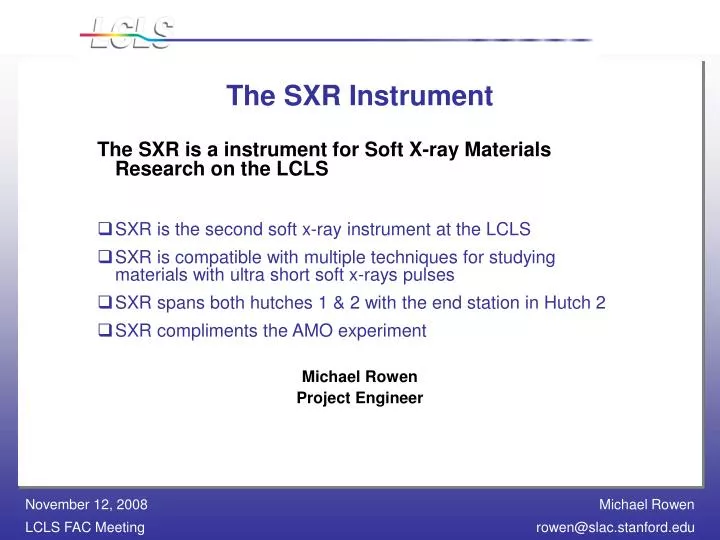 the sxr instrument