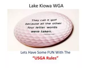 Lake Kiowa WGA