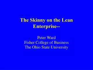 The Skinny on the Lean Enterprise--