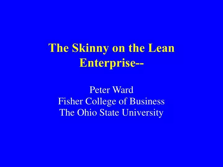 the skinny on the lean enterprise