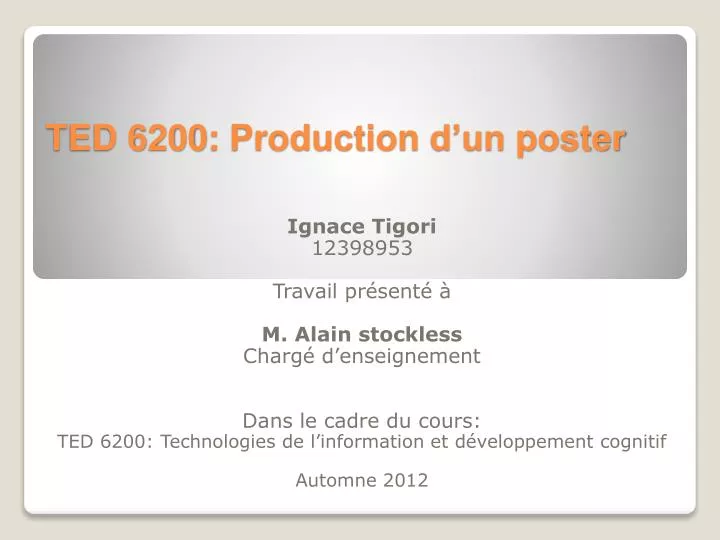 ted 6200 production d un poster