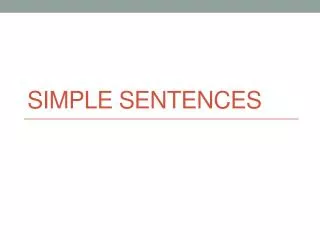 Simple sentences