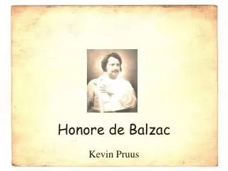 Honore de Balzac