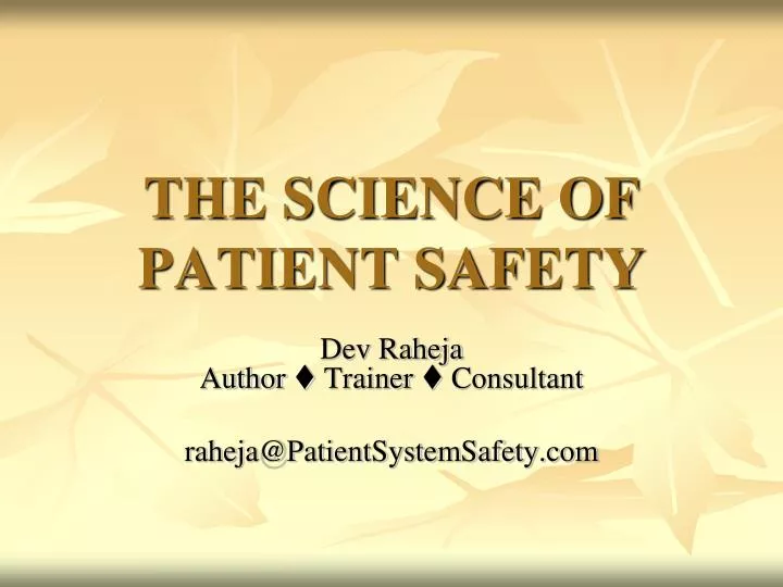 the science of patient safety