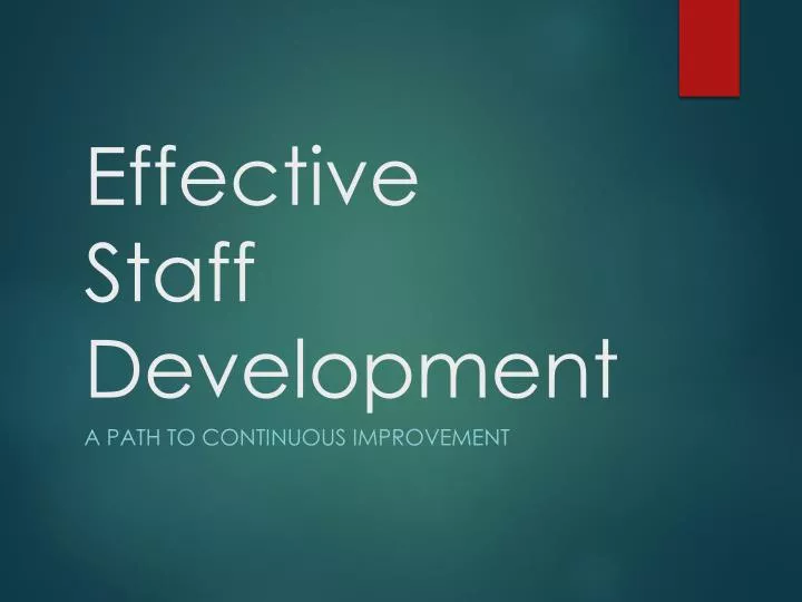 effective staff development