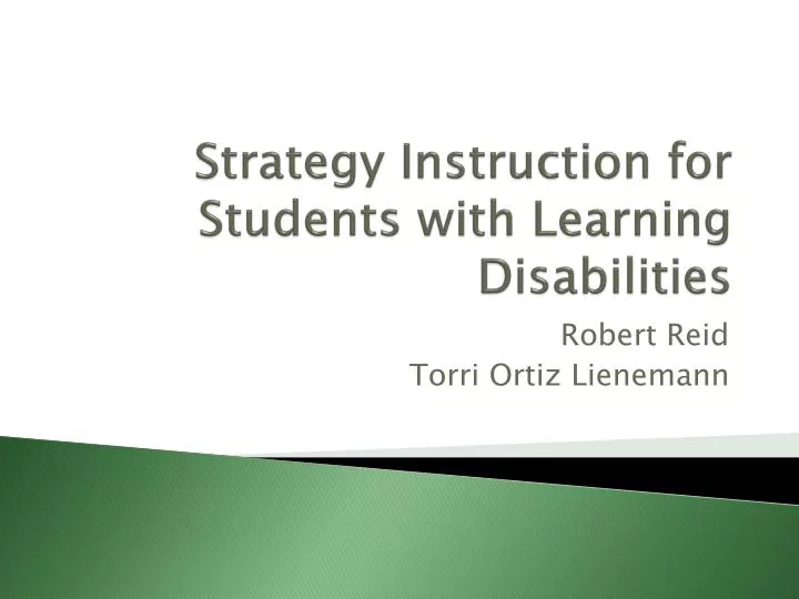 strategy instruction for students with learning disabilities