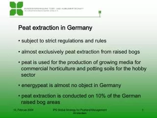Peat extraction in Germany subject to strict regulations and rules