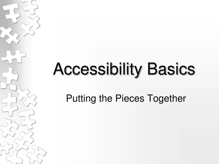 accessibility basics