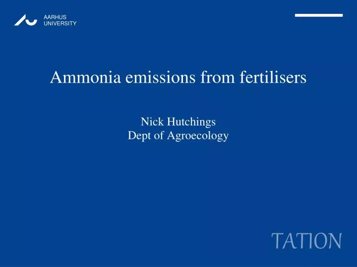 ammonia emissions from fertilisers