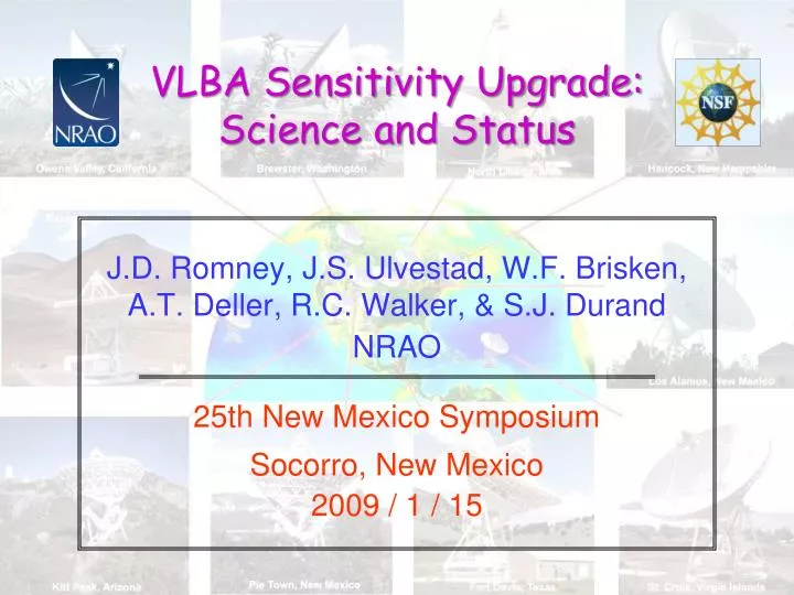 vlba sensitivity upgrade science and status
