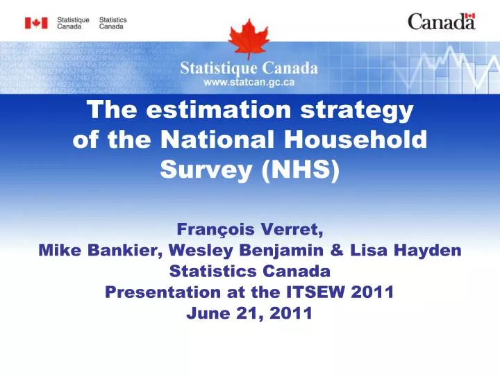 the estimation strategy of the national household survey nhs