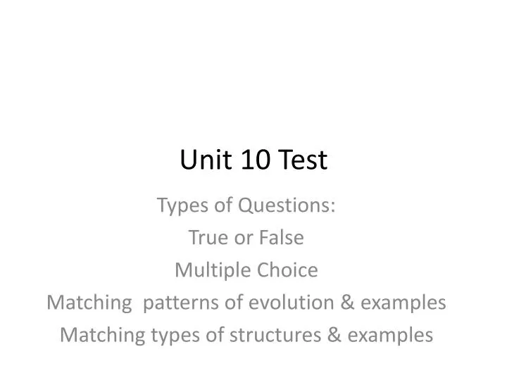 unit 10 test