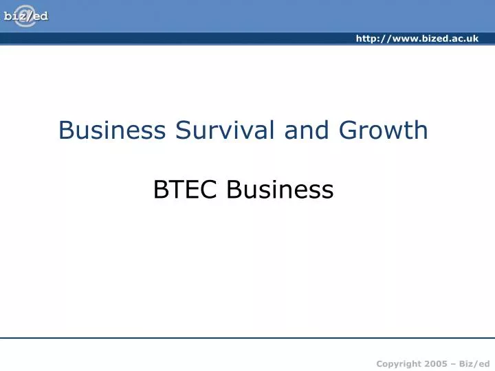 business survival and growth btec business