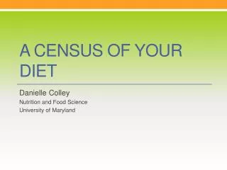 A census of your diet