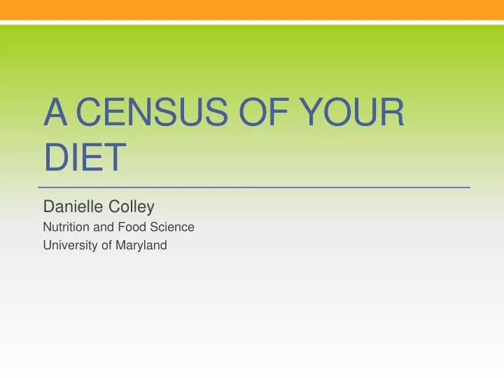 a census of your diet