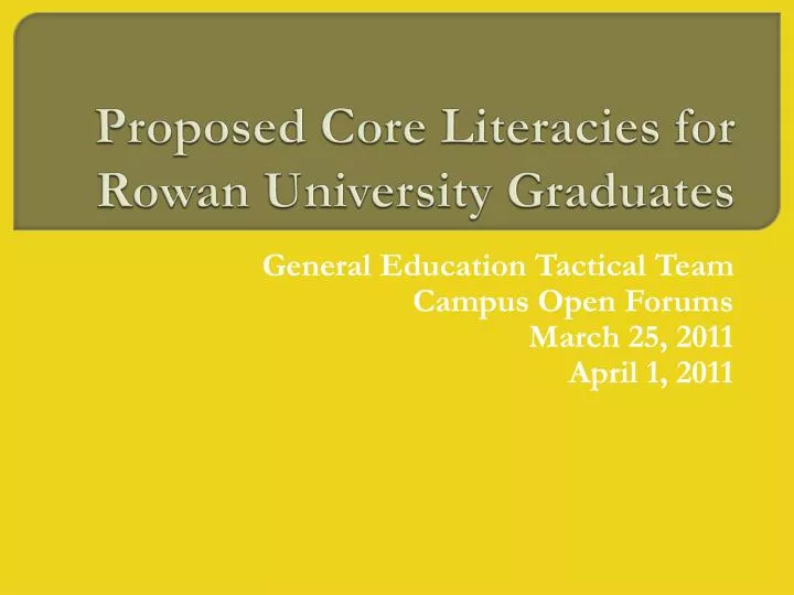 proposed core literacies for rowan university graduates