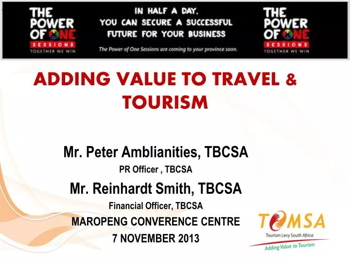 adding value to travel tourism