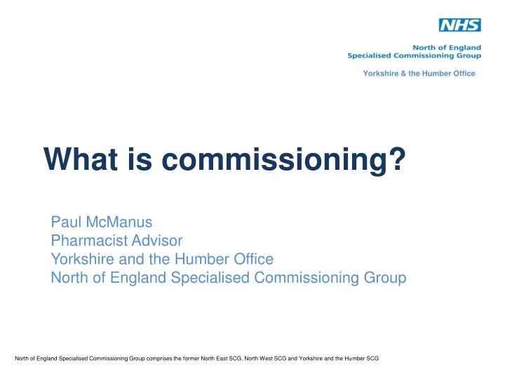 what is commissioning