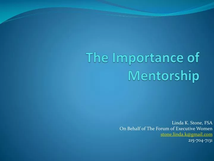 the importance of mentorship