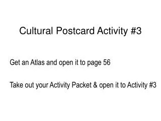 Cultural Postcard Activity #3