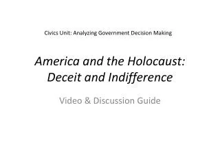 america and the holocaust deceit and indifference