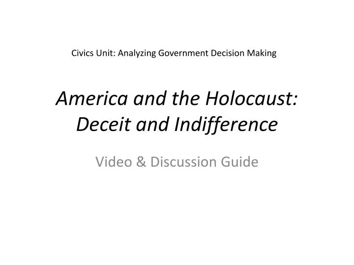 america and the holocaust deceit and indifference