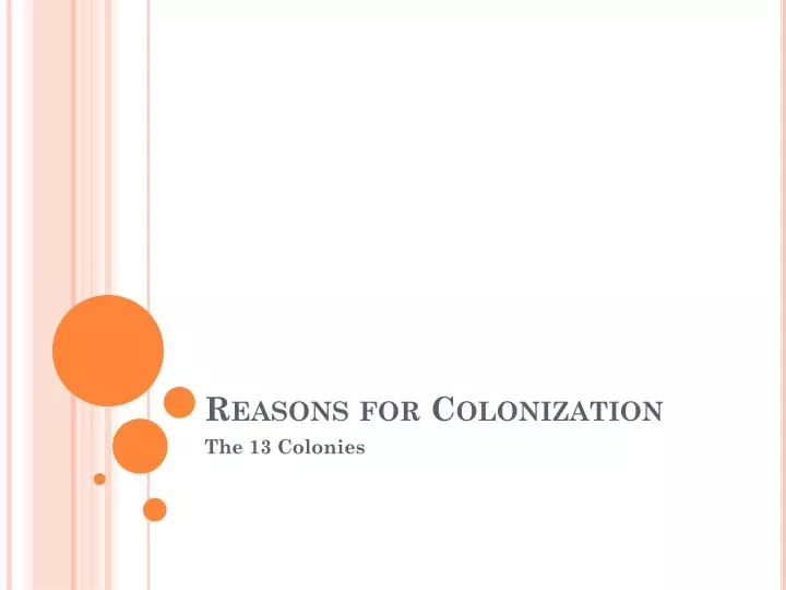 reasons for colonization