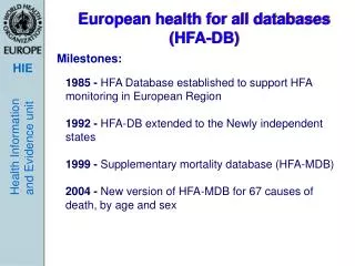 European health for all databases (HFA-DB)